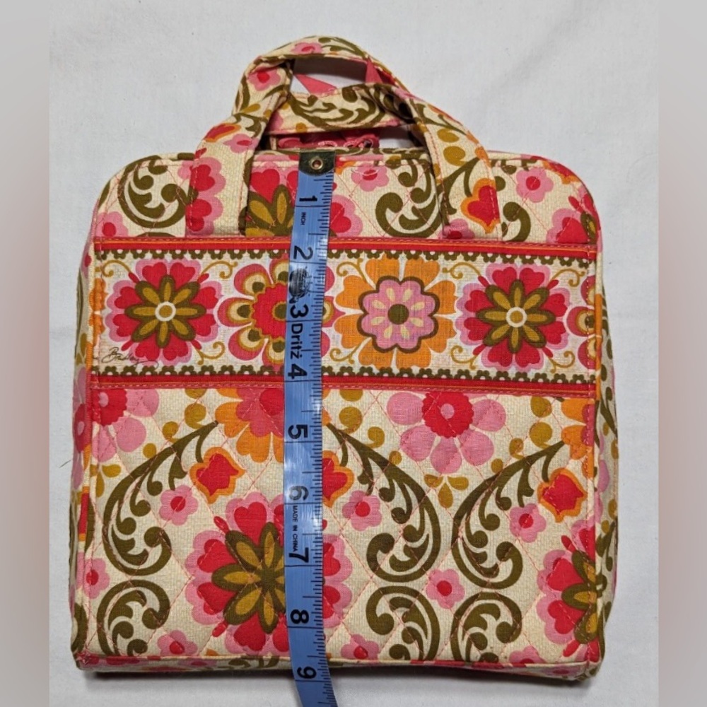 Vera Bradley Pink Floral Quilted Folkloric Pink Tech Organizer Toiletry Bag Tote - Picture 12 of 13